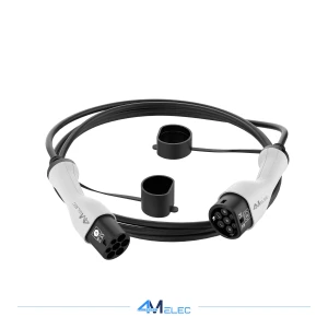 Câble de Recharge Type 2 – 32A – 7,4 kW – Longueur 5 m – Noir ou Blanc